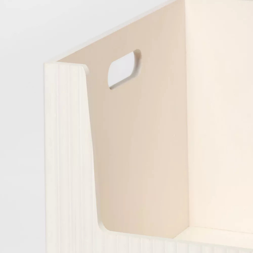 Open Front Wooden Storage Bin