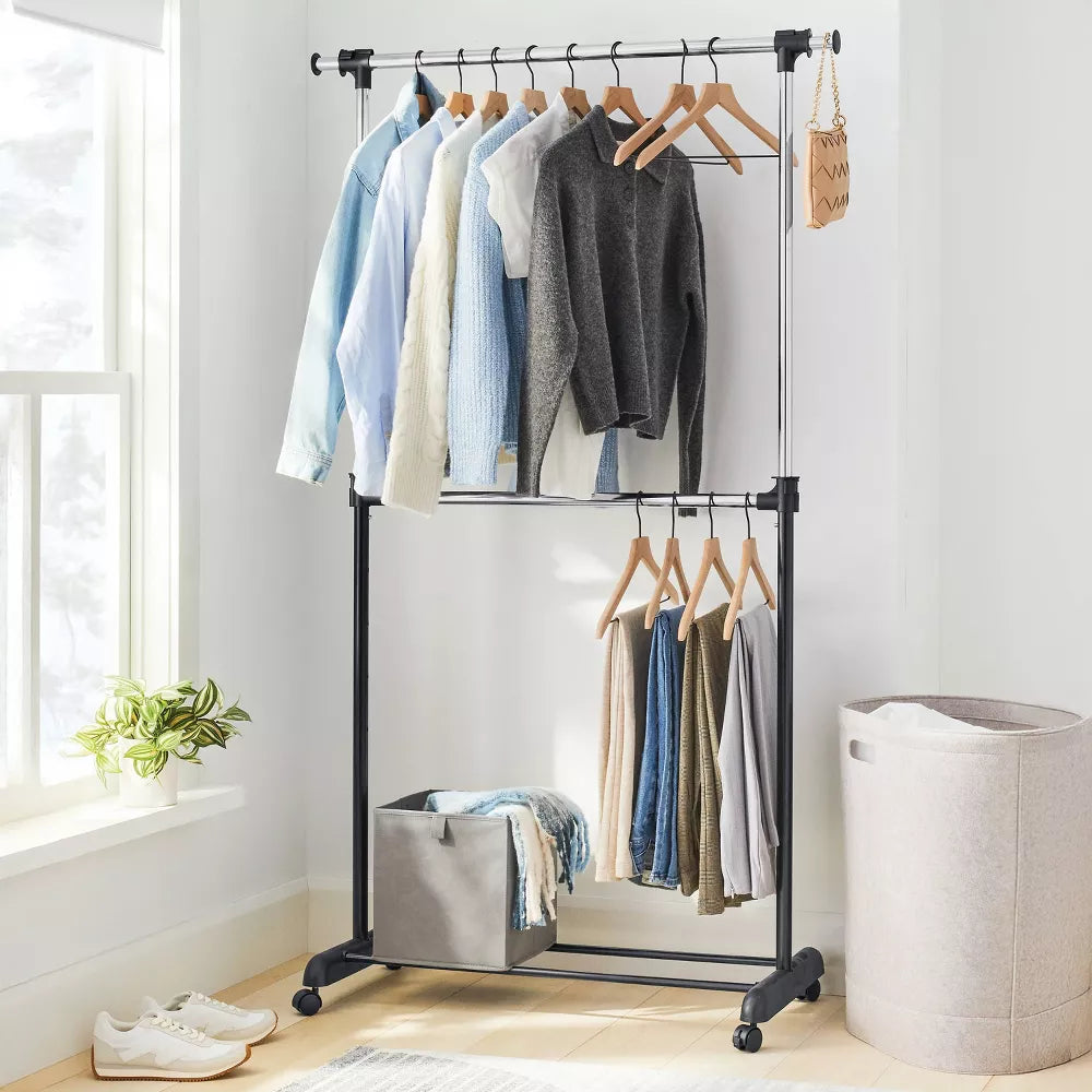 Adjustable Double Rod Clothes Stand