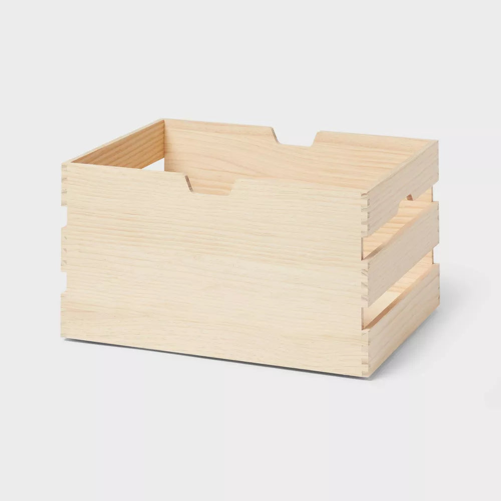 Rectangular Wooden Storage Crate