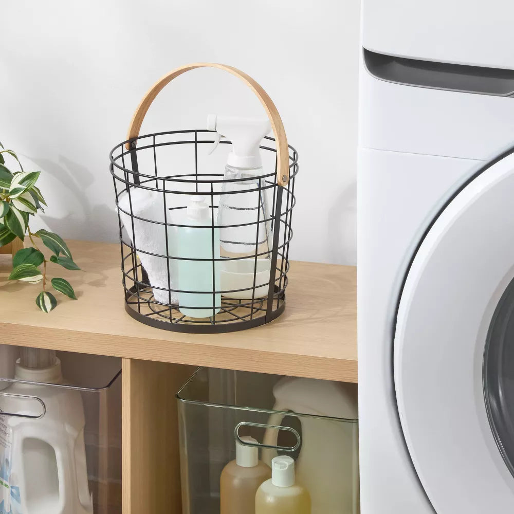 Round Metal Wire Storage Bin