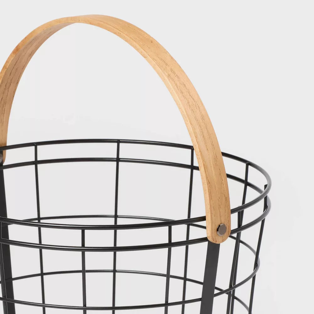 Round Metal Wire Storage Bin